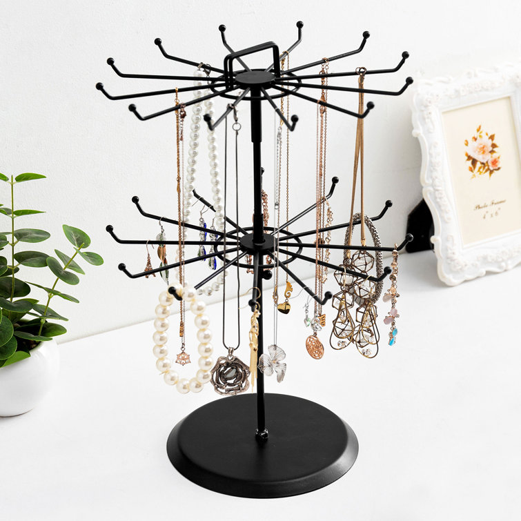 MyGift Rotating Jewelry Display Stand 24 Hooks Wayfair